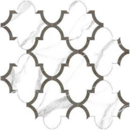 Meteor  Polished Statuario Lunar Arabesque Mosaic | Aphelion