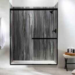 Amherst Gray Shower Wall Kit 32x60x78 | Aphelion Collection